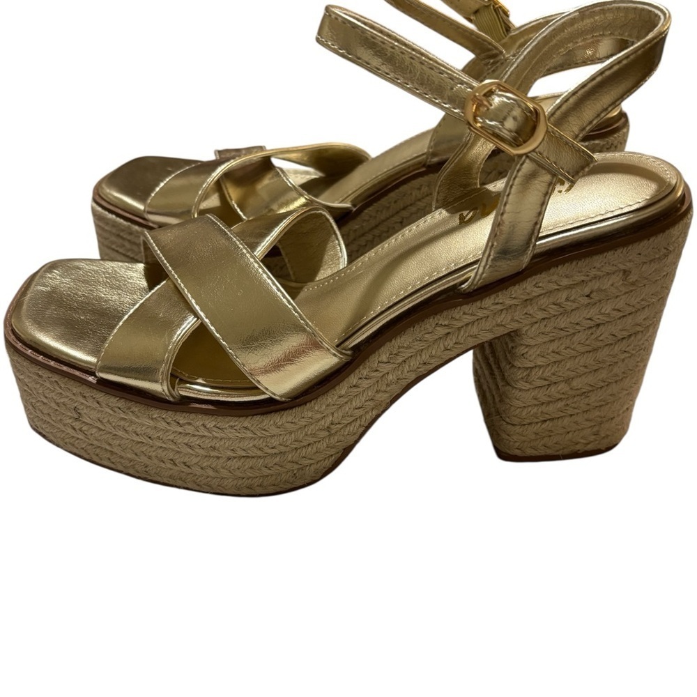 Liliana Gold Platform Sandal Heels